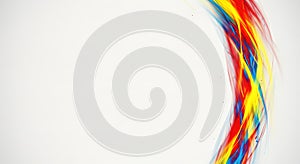 abstract colorful light streaks on white backdrop