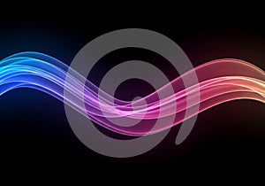 Abstract Colorful Light Waves on Black Background blue