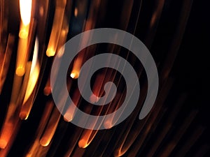 Moving lights in a dark space