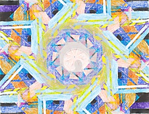 Abstract Colorful  Line mandara