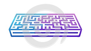 Abstract Colorful Linear Maze Pattern, vector design Generative AI