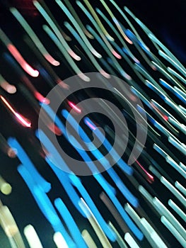 Abstract colorful lines in dark mode