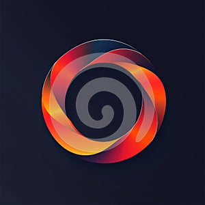 Abstract Colorful Loop Pattern with Gradient Shades on Dark Background