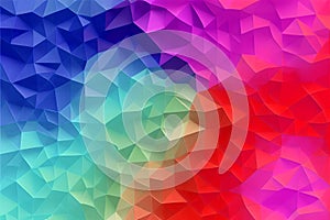 Abstract colorful low poly, triangle mosiac background. AI generated content. bright poly abstract background texture