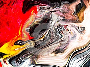 Abstract Colorful Marble Forms for Creative Designs Made with Liquid Acrylic Paint in Motion.