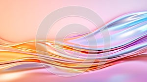 Abstract Colorful Metallic Waves with Smooth Glossy Finish photo