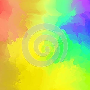 Abstract colorful mixed for background, rainbow watercolor stains paint for card banner advertising, art painting yellow colors