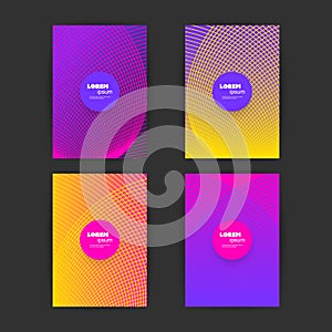 Abstract Colorful Modern Style Patterned Cover Design Set - Applicable for Banners, Placards, Posters