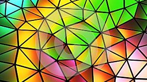 Abstract colorful mosaic background, multicolored polygons on black