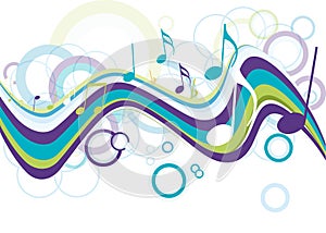 Abstract colorful music note