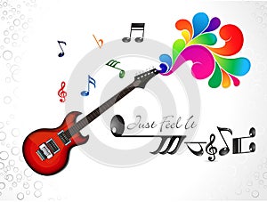 Abstract colorful musical guitar background