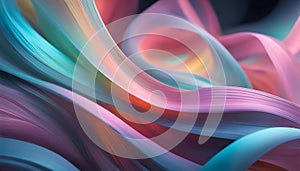 Abstract colorful neon background with glowing lines and waves. 3D rendering. Vector illustration