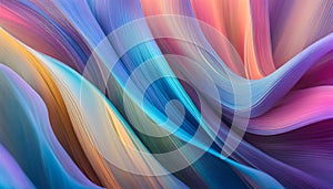 Abstract colorful neon background with glowing lines and waves. 3D rendering. Vector illustration