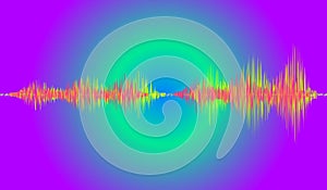 The abstract colorful neon soundwave pattern element.music pulse background. Audio track wave graph of frequency and spectrum.