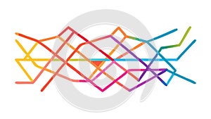 Abstract Colorful Network Lines, Connectivity Data Flow, Modern Tech, vector design Generative AI