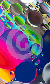 Abstract of colorful oil bubble for background and wallpaper,Oil drop in water.