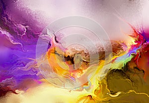 Abstract colorful oil painting on canvas texture.