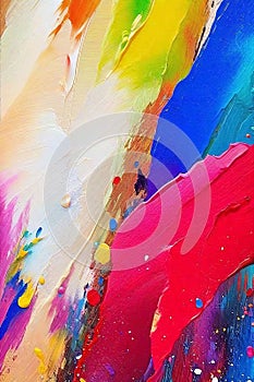 Abstract colorful oil painting on canvas texture. Hand drawn brush stroke, oil color paintings background. Modern art oil