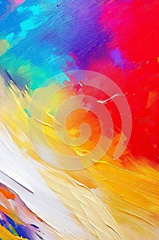 Abstract colorful oil painting on canvas texture. Hand drawn brush stroke, oil color paintings background. Modern art oil