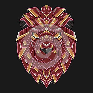 Abstract Colorful Ornament Doodle Art Lion Head Illustration Cartoon Concept Vector. Suitable For Logo, Wallpaper, Banner,