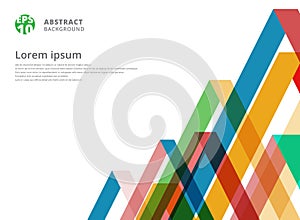 Abstract colorful overlap triangle pattern on white background w