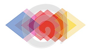 Abstract colorful overlapping squares geometric pattern vector, vector design Generative AI