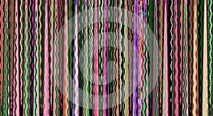 Abstract colorful panoramic design with vertical wavy lines