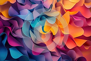Abstract Colorful Paper Texture with Wavy Shapes