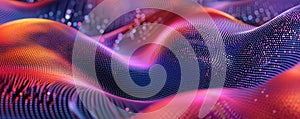 Abstract Colorful Particle Wave Background Digital Technology Data Flow Network Visualization