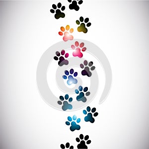 Abstract colorful paw prints photo