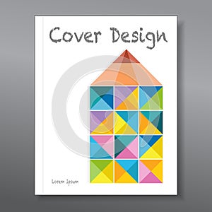 Abstract colorful pencil. Cover design template layout