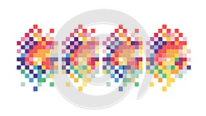 Abstract Colorful Pixel Blocks Pattern Vector, vector design Generative AI