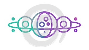 Abstract Colorful Planetary Orbits System Design, vector design Generative AI