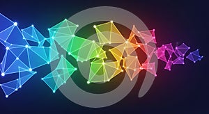Abstract Colorful Plexus Background. Network Connection Concept.