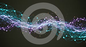 Abstract Colorful Plexus Structure with Connected Dots and Lines Background, Generate AI