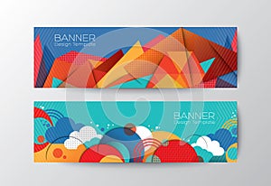 Abstract colorful polygon banner design template