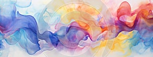 Abstract colorful rainbow color painting illustration texture - watercolor splashes, isolated on white background Generative Ai photo