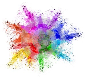Abstract colorful rainbow holi powder color cloud