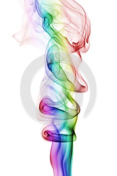 Abstract Colorful Rainbow Smoke isolated on white background