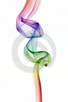 Abstract Colorful Rainbow Smoke isolated on white background