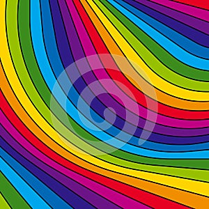 Abstract colorful rainbow stripes. Vector.