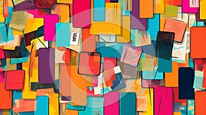 Abstract Colorful Rectangular Shapes Composition Artwork