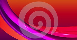 Abstract colorful, red neon, gradient background with dynamic colorful 3d lines. looped footage.3D animation. Modern