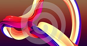 Abstract colorful, red neon, gradient background with dynamic colorful 3d lines. looped footage.3D animation. Modern
