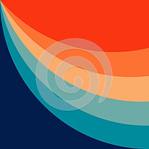 Abstract colorful retro style curves