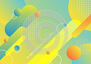 Abstract colorful rounded geometric shapes lines in diagonal rhythm with circles elements dynamic composition background