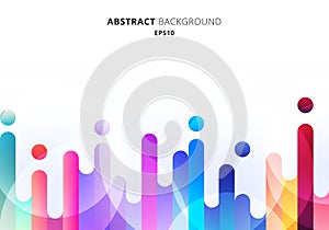Abstract colorful rounded lines transition elements on white background with circles bokeh photo
