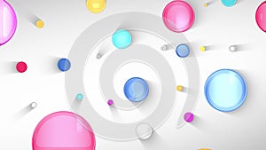 Abstract colorful seamless loop background. Circle shapes with moving shadow. Color circles in motion. Abstract shining light back