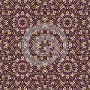 Abstract colorful seamless pattern kaleidoscope made from circu