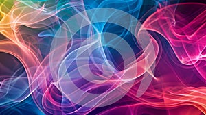 Abstract colorful smoke swirls background